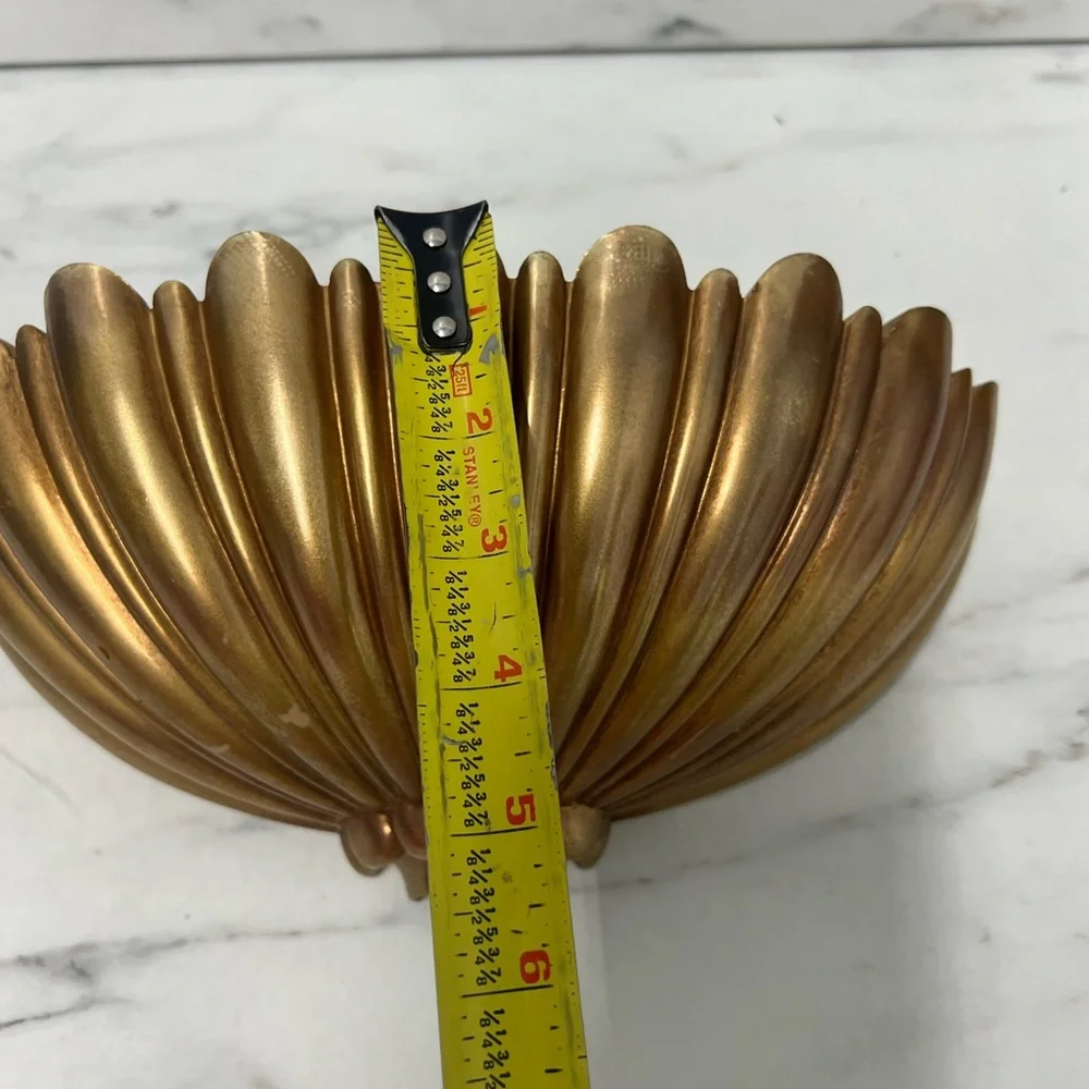 Vintage gold wall pocket syroco resin regency decor_9